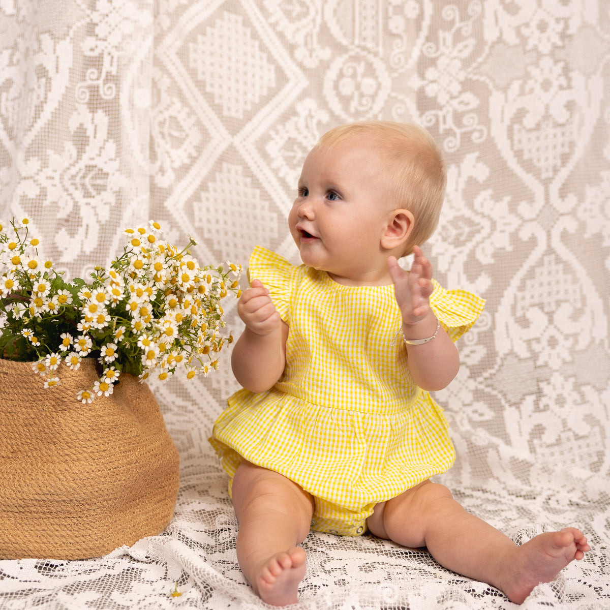 Nellie Playsuit | Yellow Gingham