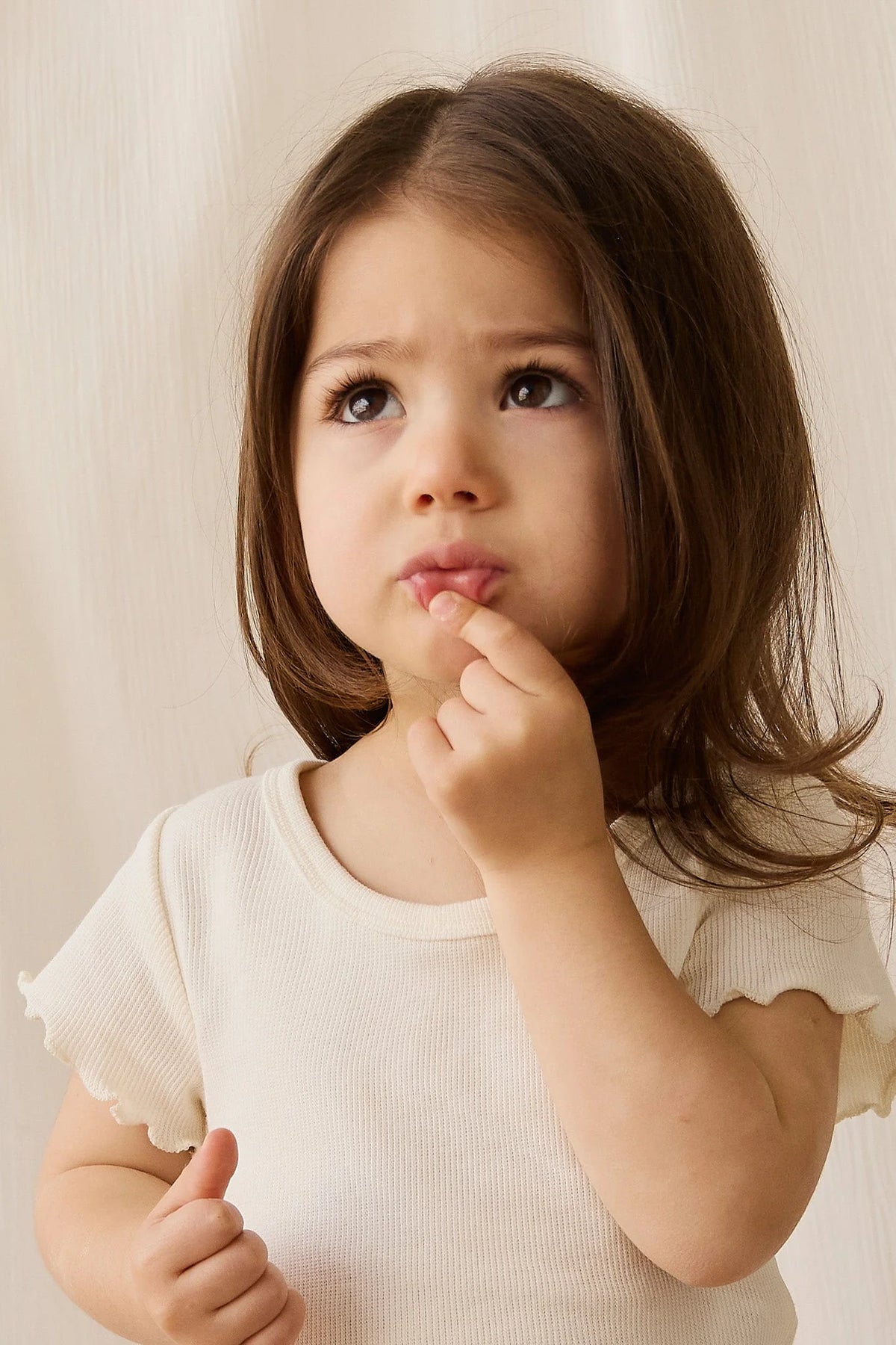 Fine Rib Cotton Ines Top | Parchment