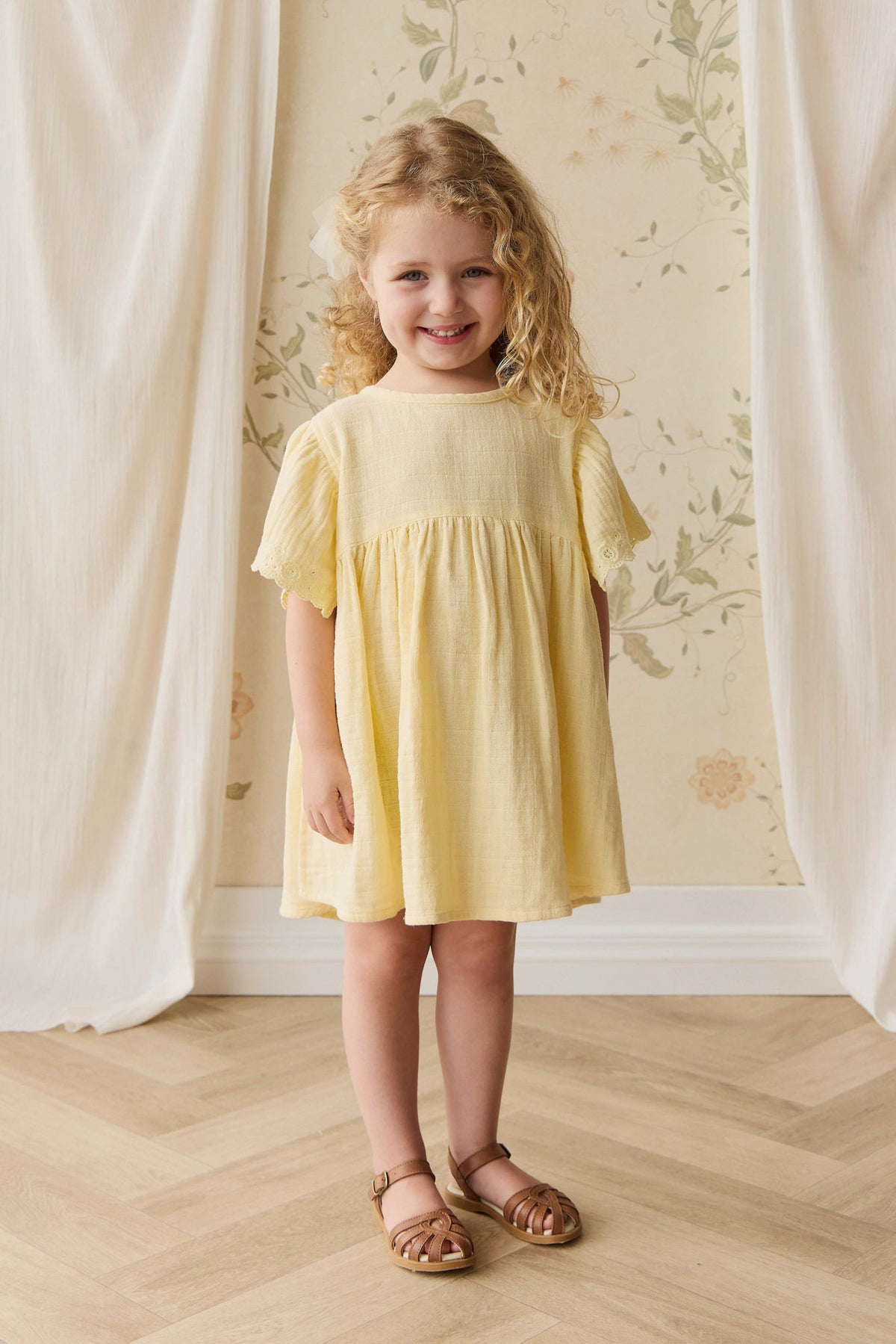 Organic Cotton Muslin Phillipa Dress | Sunshine