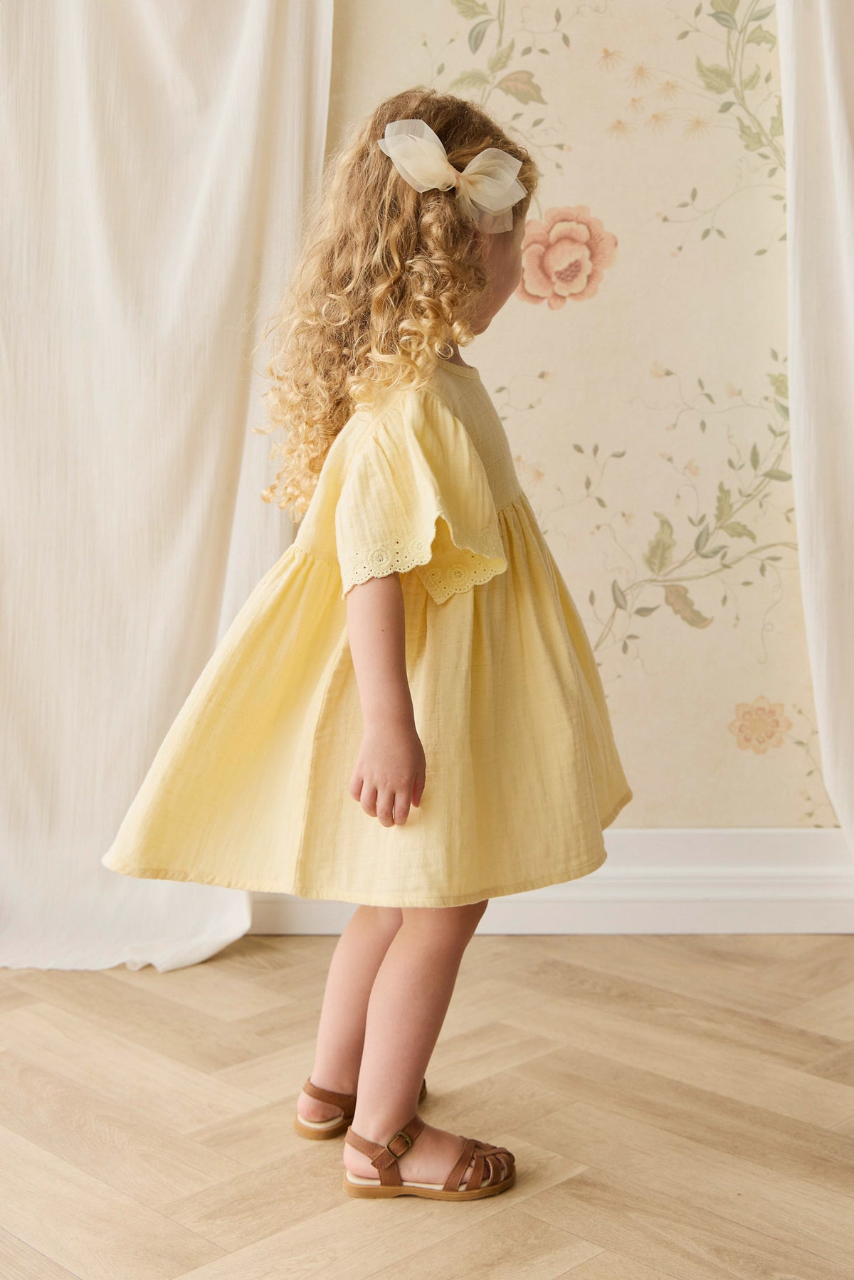 Organic Cotton Muslin Phillipa Dress | Sunshine