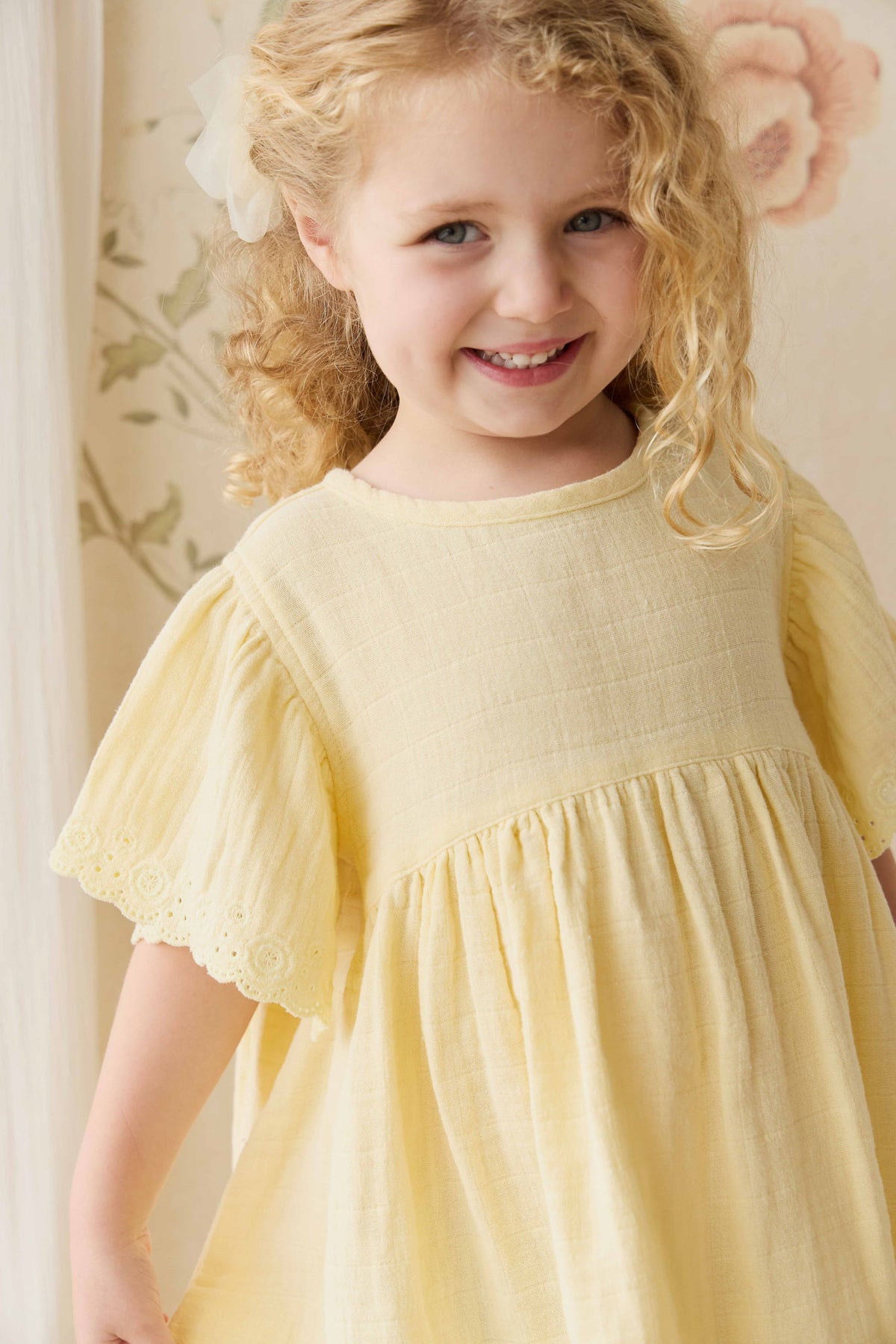 Organic Cotton Muslin Phillipa Dress | Sunshine