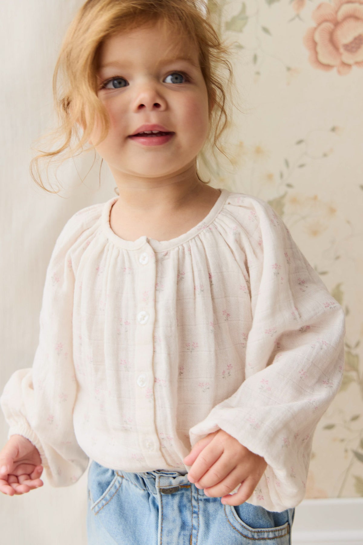Organic Cotton Muslin Heather Blouse | Pauline Pink