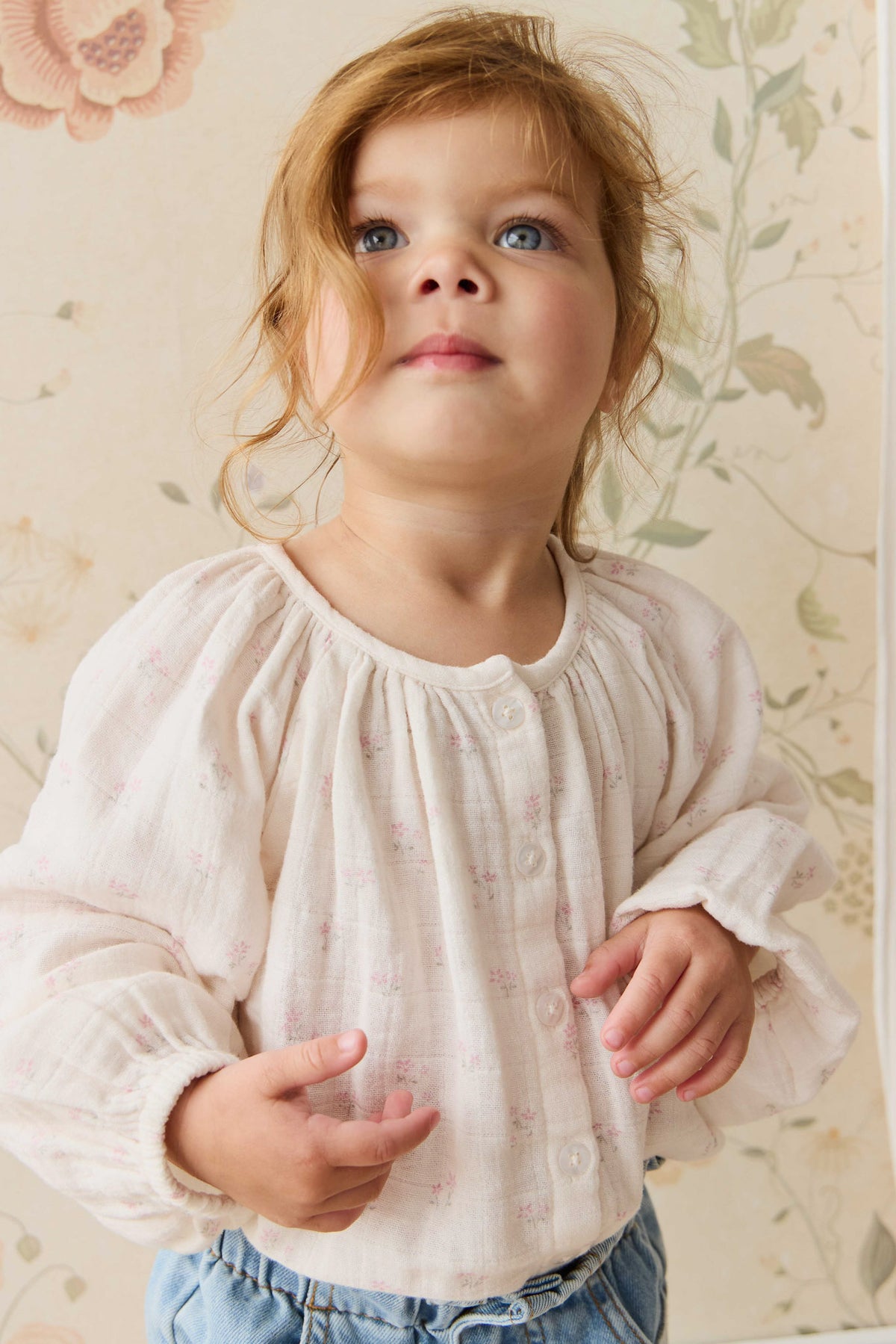 Organic Cotton Muslin Heather Blouse | Pauline Pink