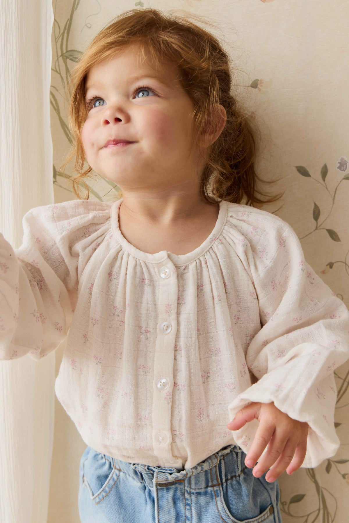 Organic Cotton Muslin Heather Blouse | Pauline Pink