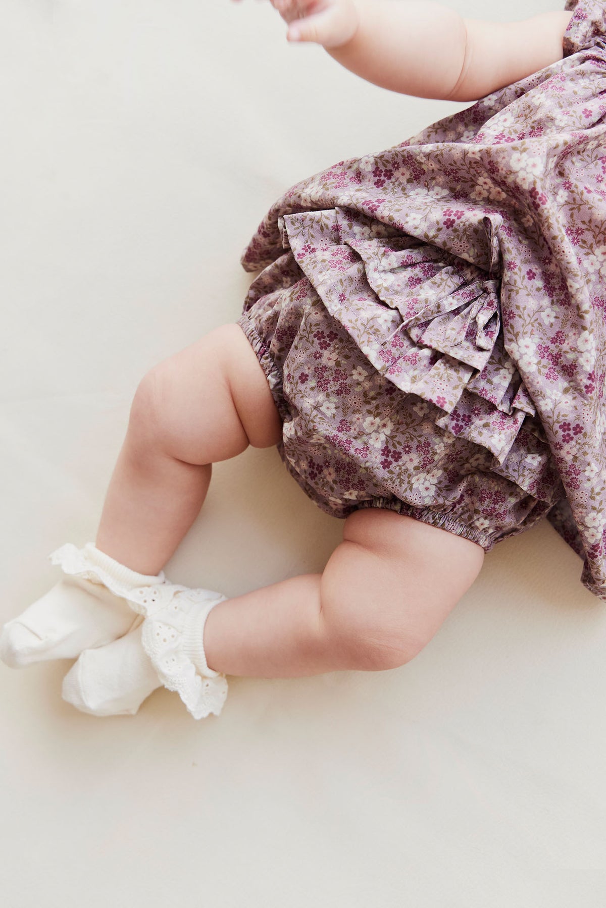 Organic Cotton Kennedy Bloomer | Pansy Floral Fawn