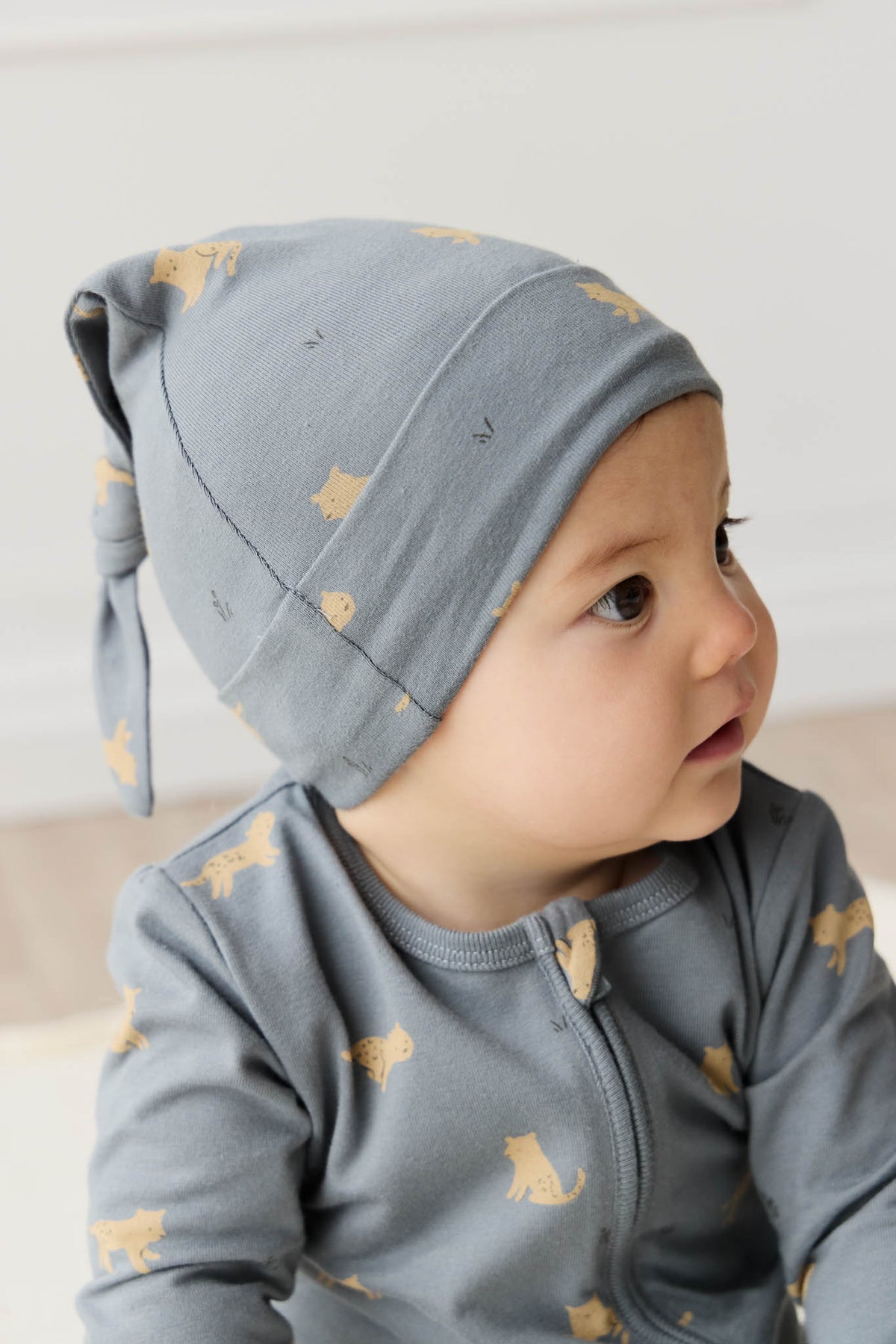 Organic Cotton Reese Zip Onepiece | Lenny Leopard Smoke