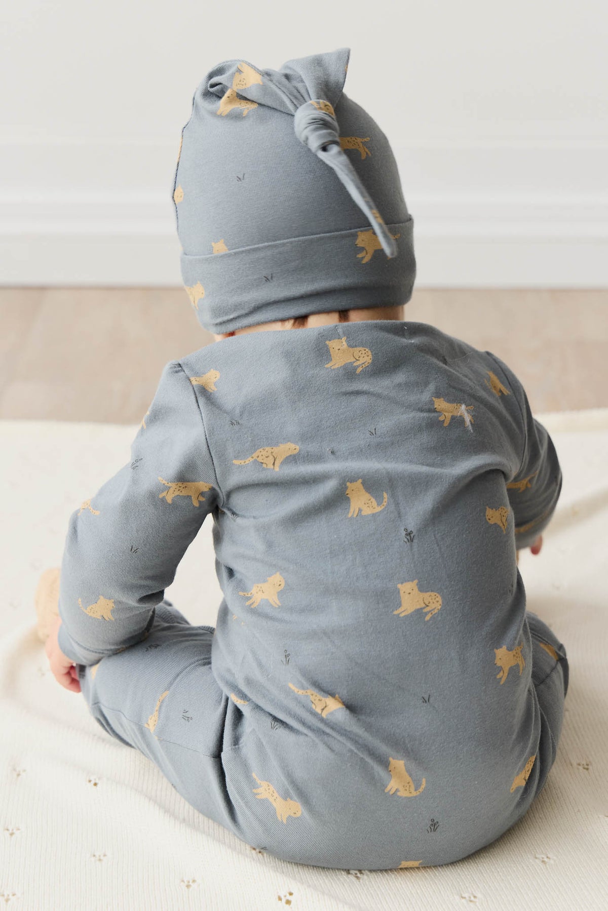 Organic Cotton Knot Beanie | Lenny Leopard Smoke