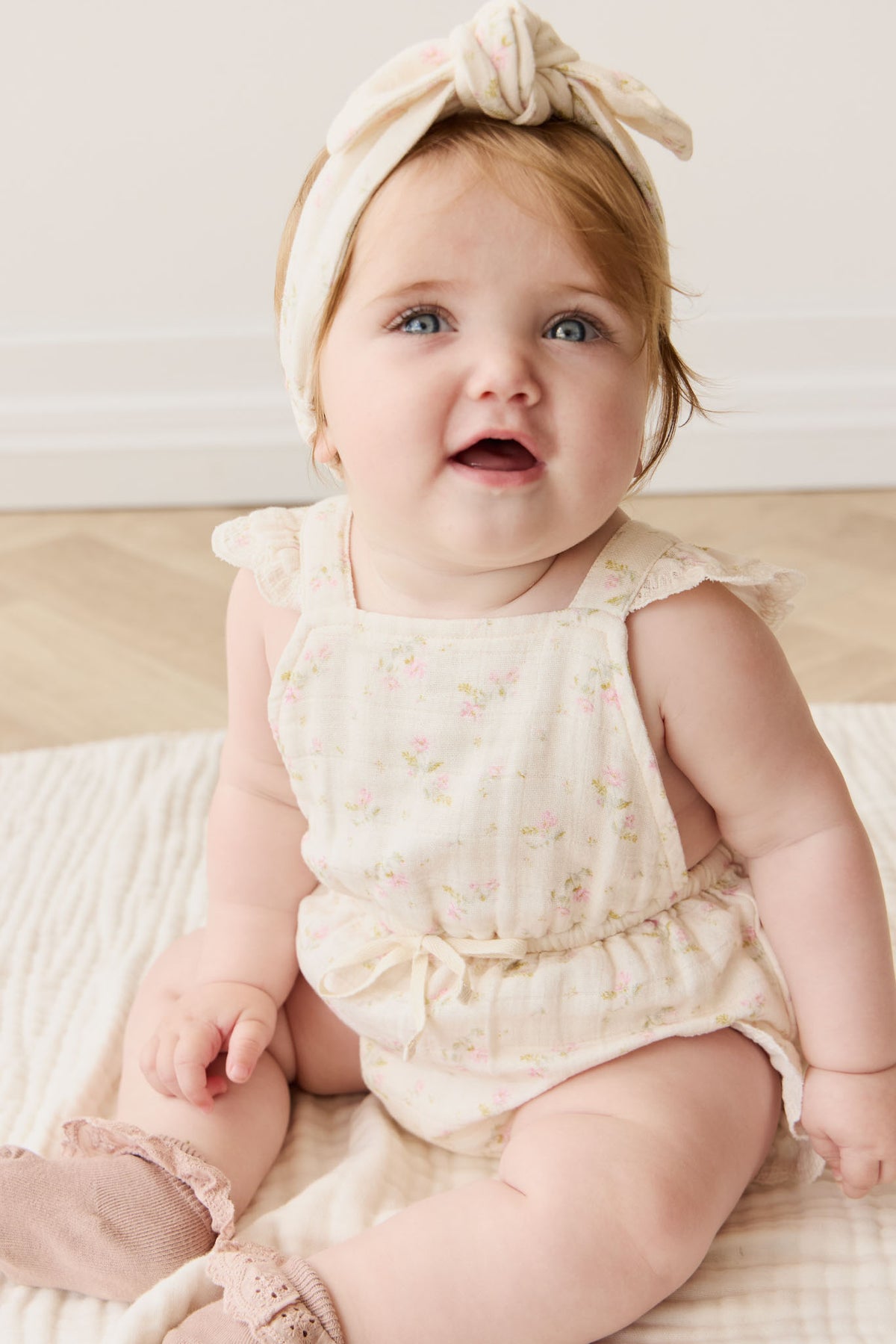 Organic Cotton Muslin Luciana Playsuit | Emelia Pink