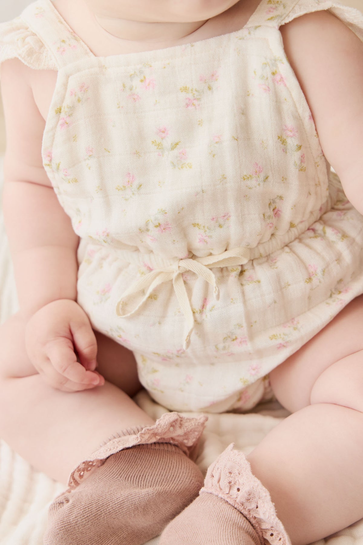 Organic Cotton Muslin Luciana Playsuit | Emelia Pink
