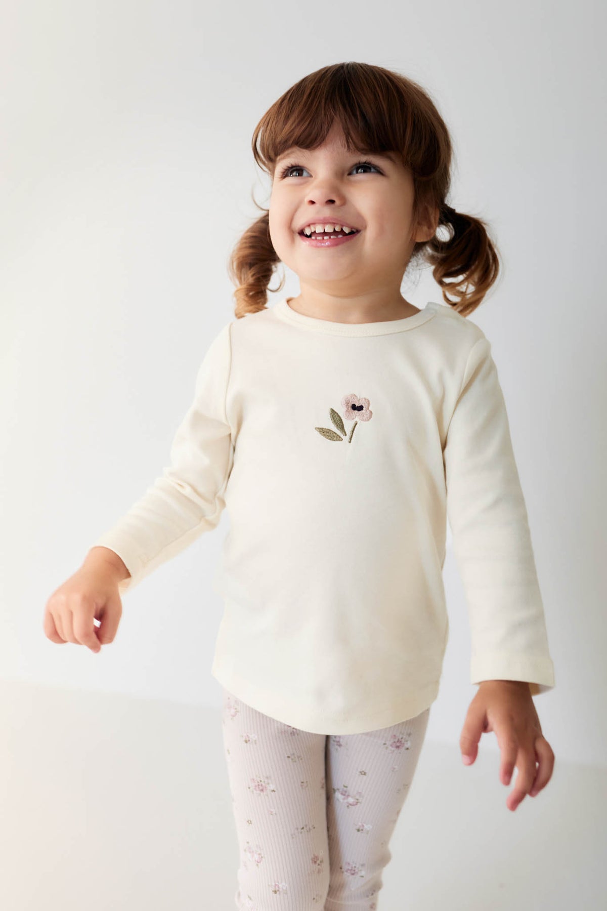 Pima Cotton Long Sleeve Top | Parchment Petite Goldie