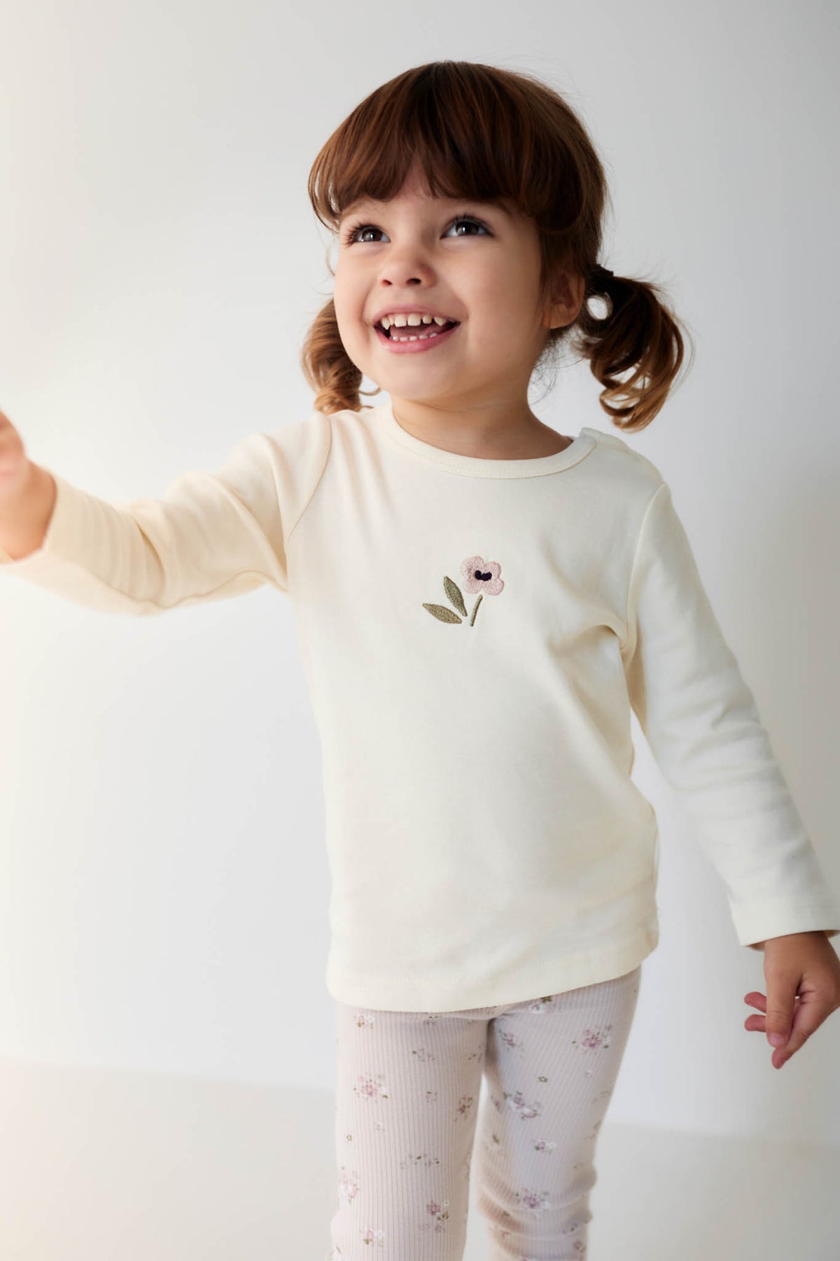 Pima Cotton Long Sleeve Top | Parchment Petite Goldie