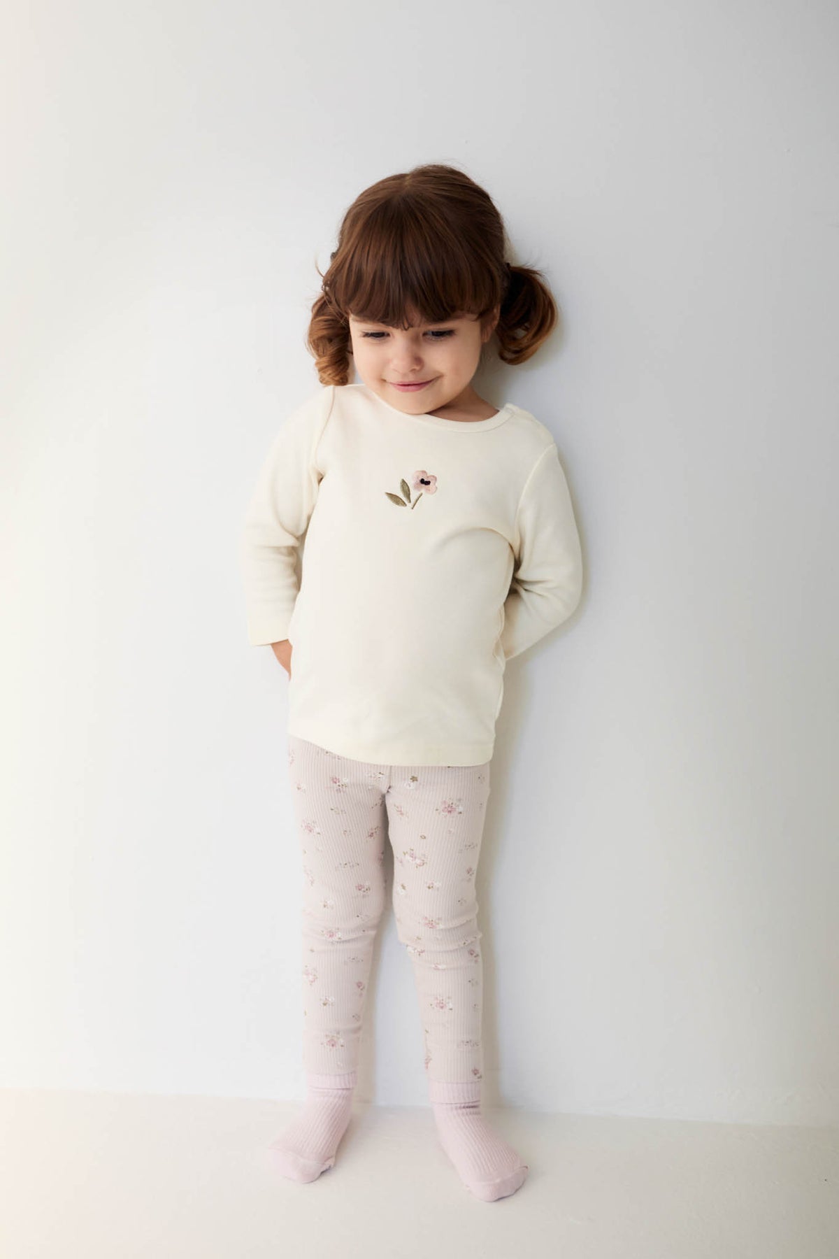 Pima Cotton Long Sleeve Top | Parchment Petite Goldie