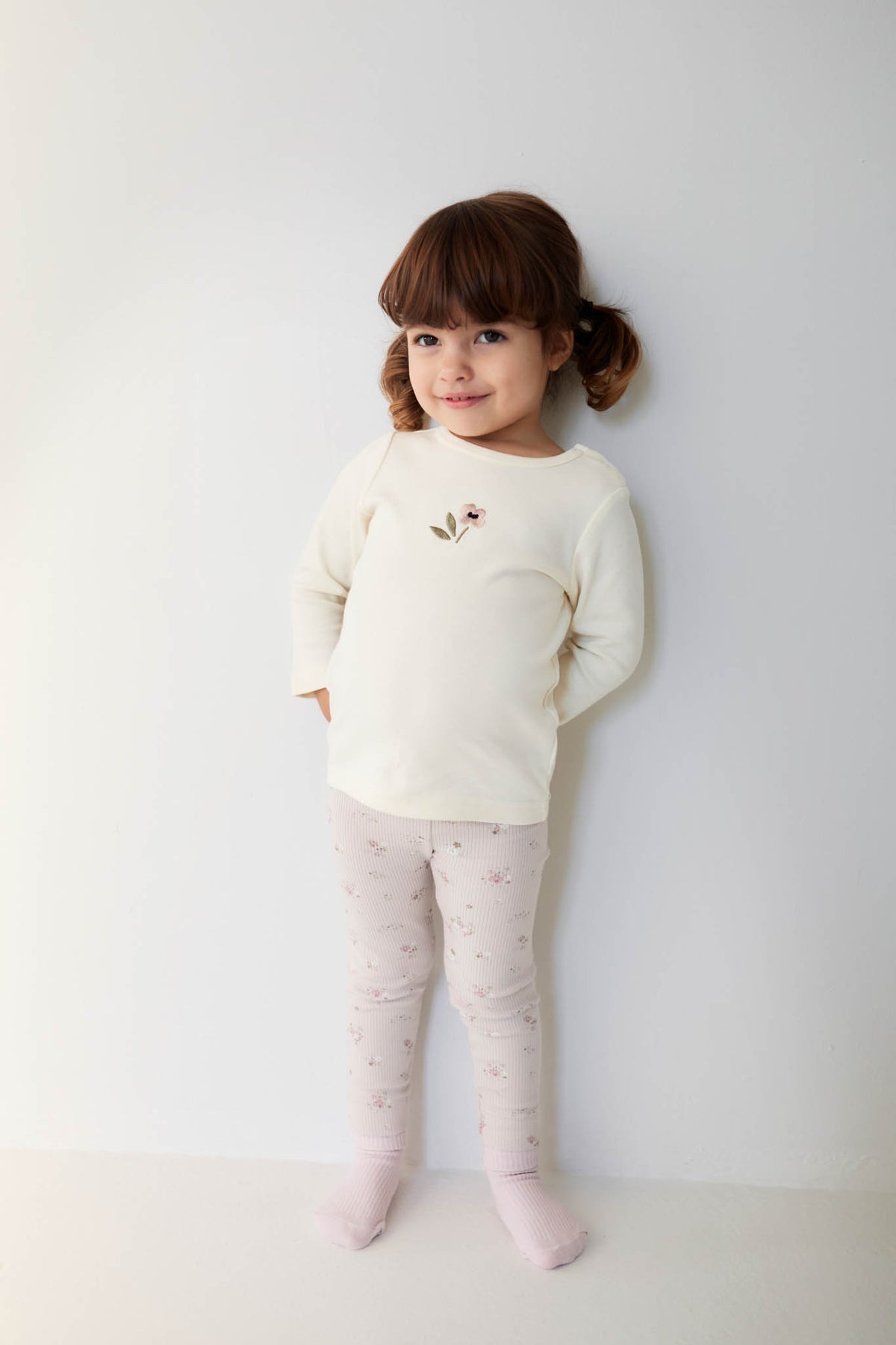 Pima Cotton Long Sleeve Top | Parchment Petite Goldie