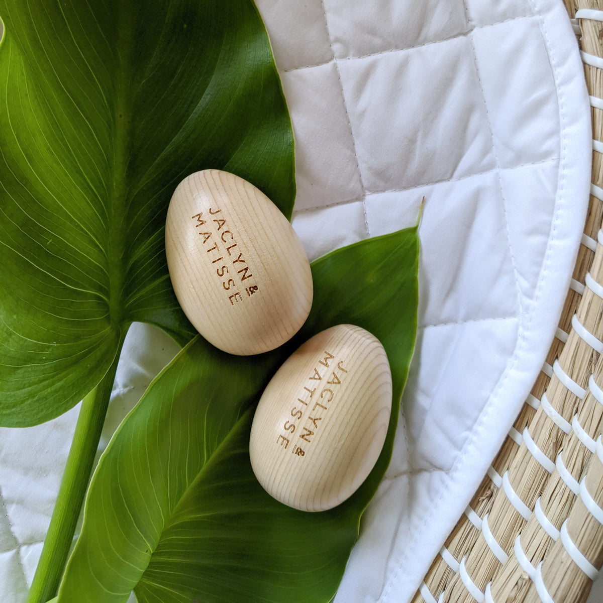 Jaclyn & Matisse | Wooden Egg Shaker Pair