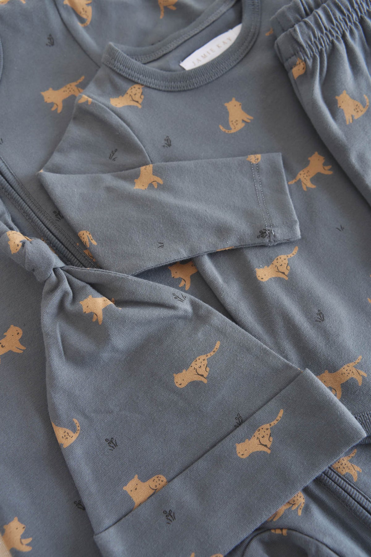 Organic Cotton Knot Beanie | Lenny Leopard Smoke