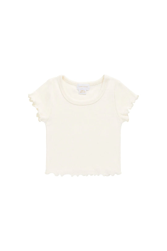 Fine Rib Cotton Ines Top | Parchment