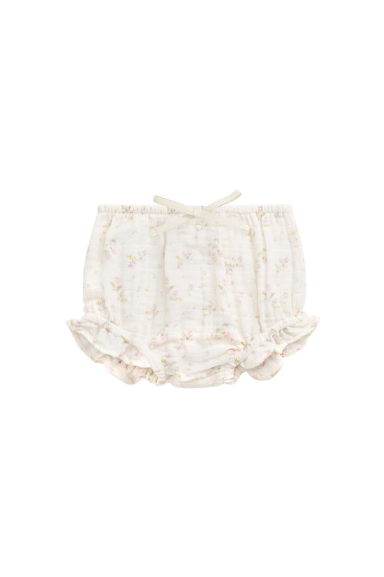 Organic Cotton Muslin Frill Bloomer | Emelia Pink