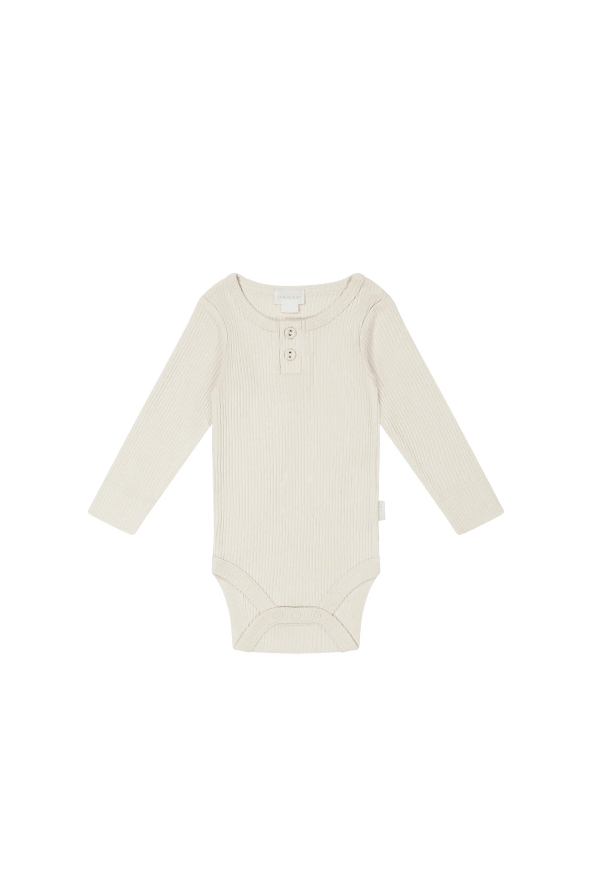 Organic Cotton Modal Long Sleeve Bodysuit | Milk