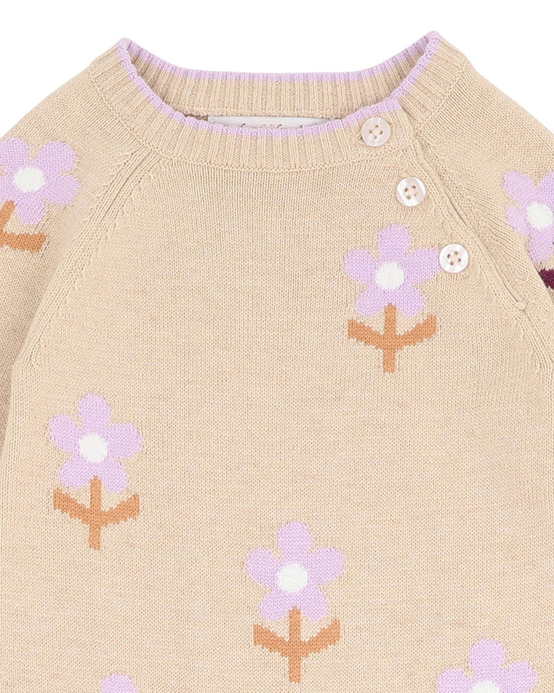 Tutu Tigers Flowers Knitted Romper