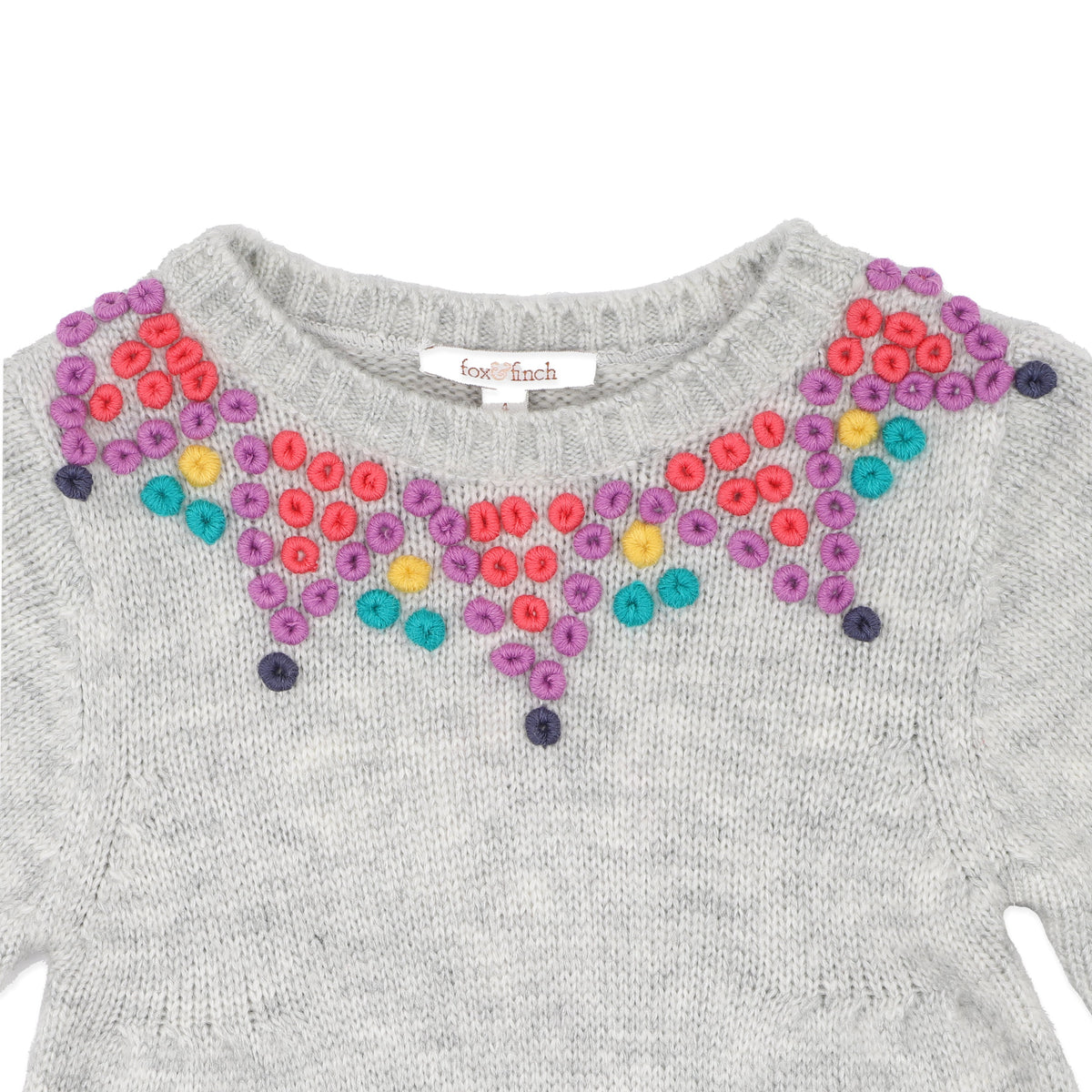 WINTER VACAY HAND EMB. KNITTED DRESS