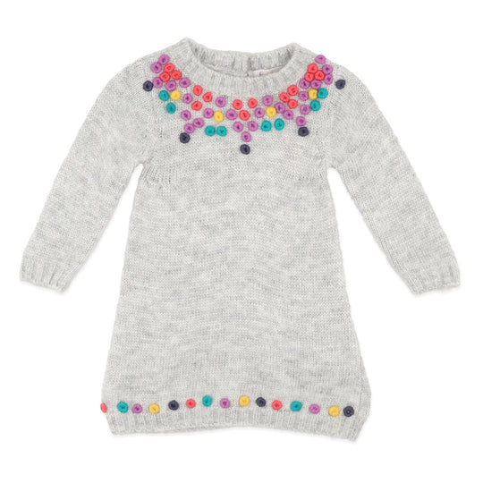 WINTER VACAY HAND EMB. KNITTED DRESS