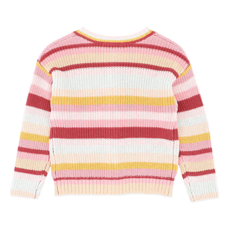 ORCHARD BLOOM STRIPE CARDI | 3-7 YRS