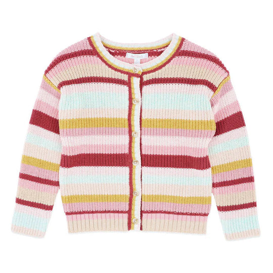 ORCHARD BLOOM STRIPE CARDI | 3-7 YRS
