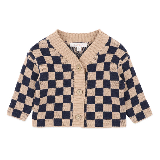 WILD SIDE CHECK KNITTED CARDIGAN