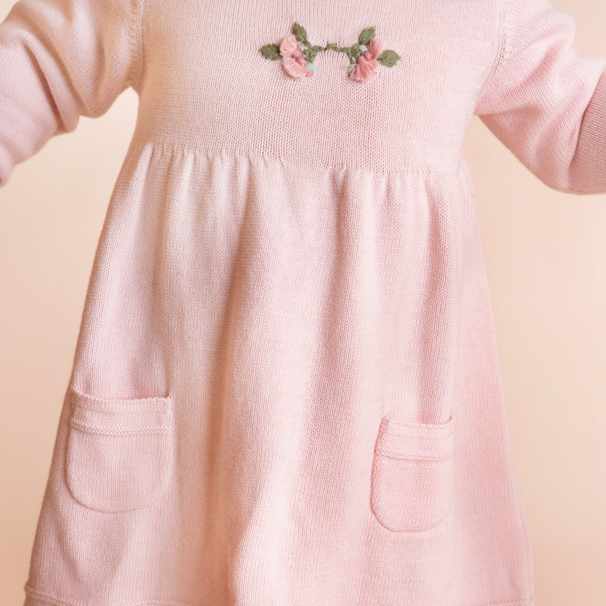 CHARLIE ORGANIC HAND EMB KNIT DRESS