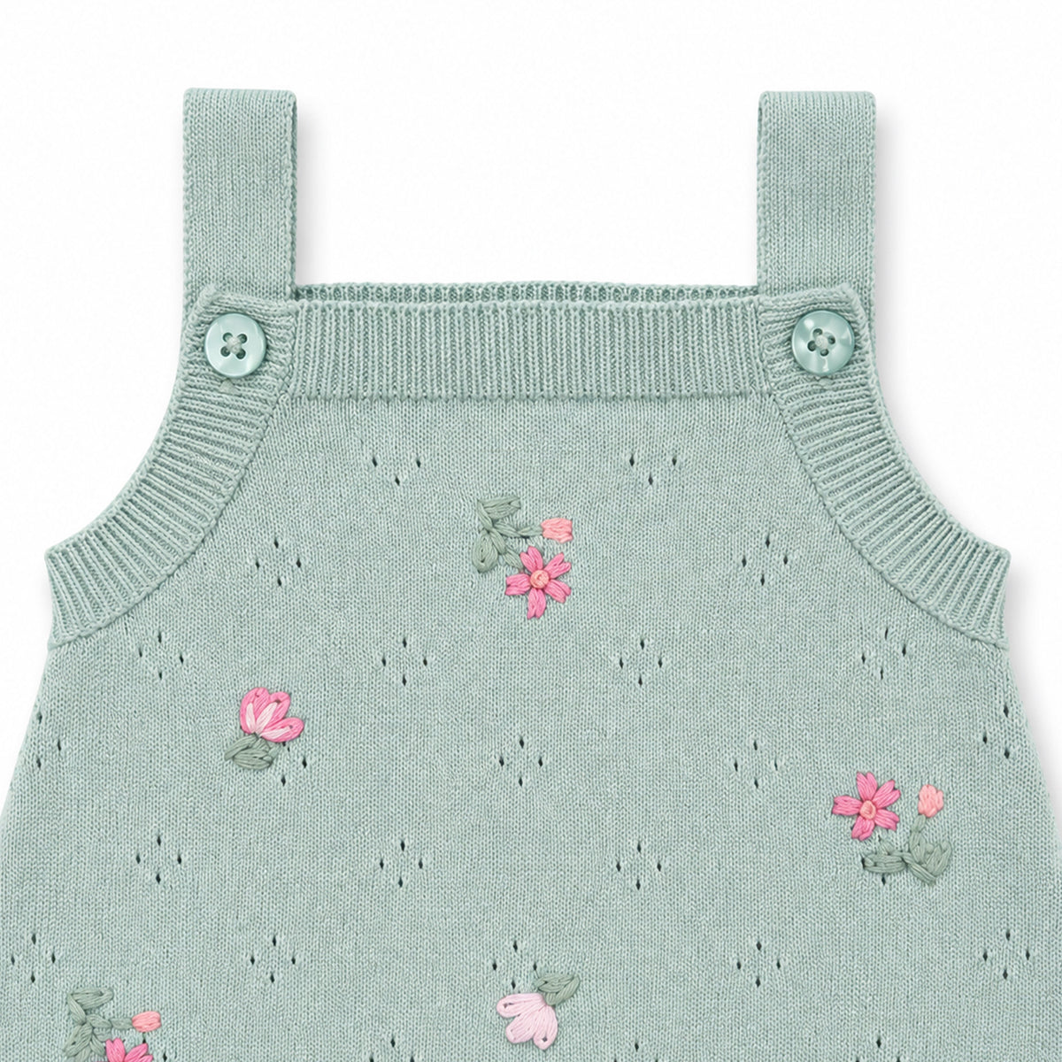 CHELSEA ORGANIC HAND EMB. KNIT BODYSUIT