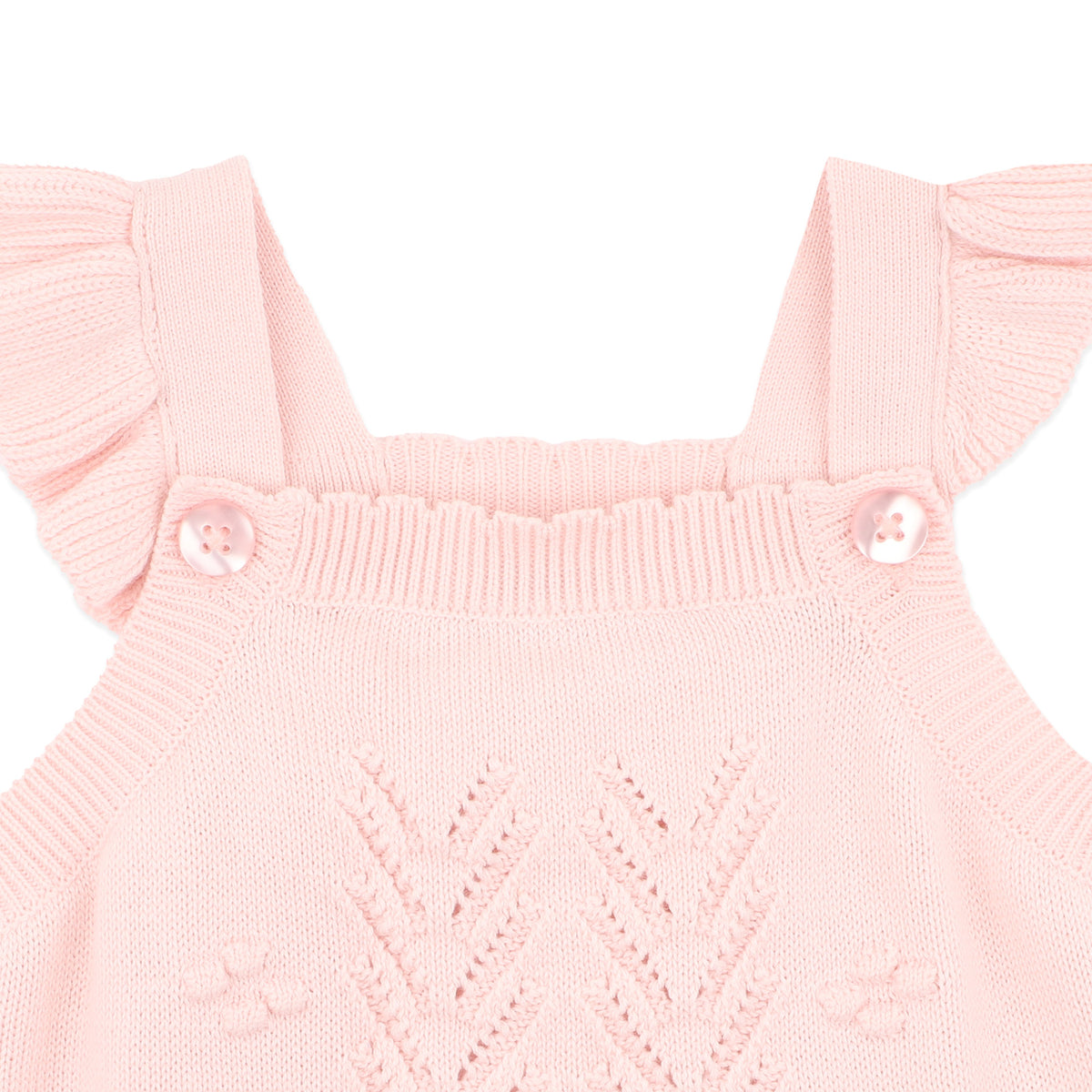ORGANIC PINK BOBBLE KNIT BODYSUIT
