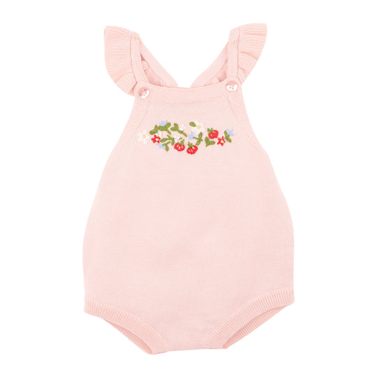 POPPY HAND EMB. ORGANIC KNIT BODYSUIT
