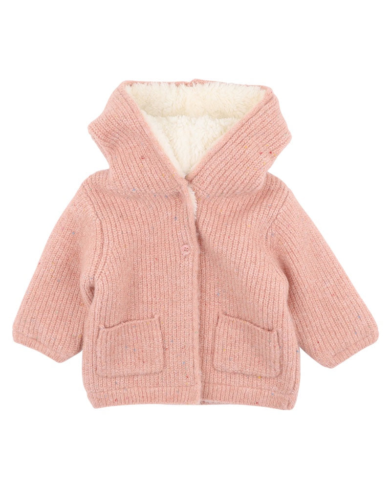 Rose Knitted Hooded Cardigan