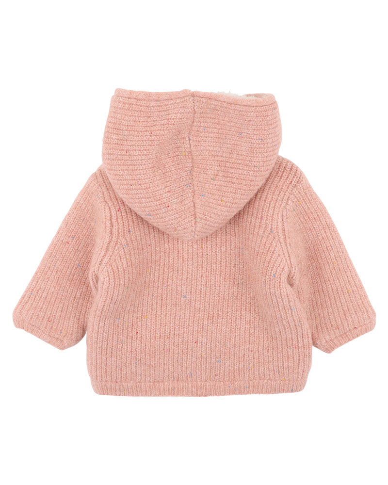 Rose Knitted Hooded Cardigan