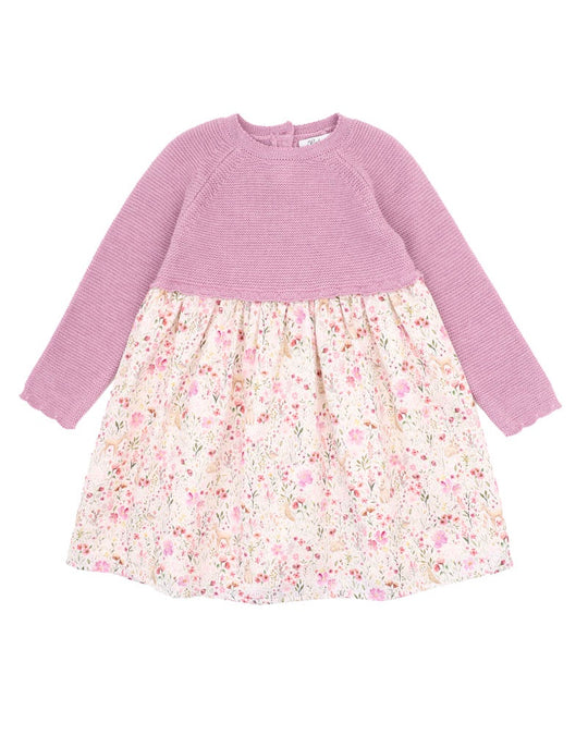 Flossy Knitted Bodice Dress | 3-7