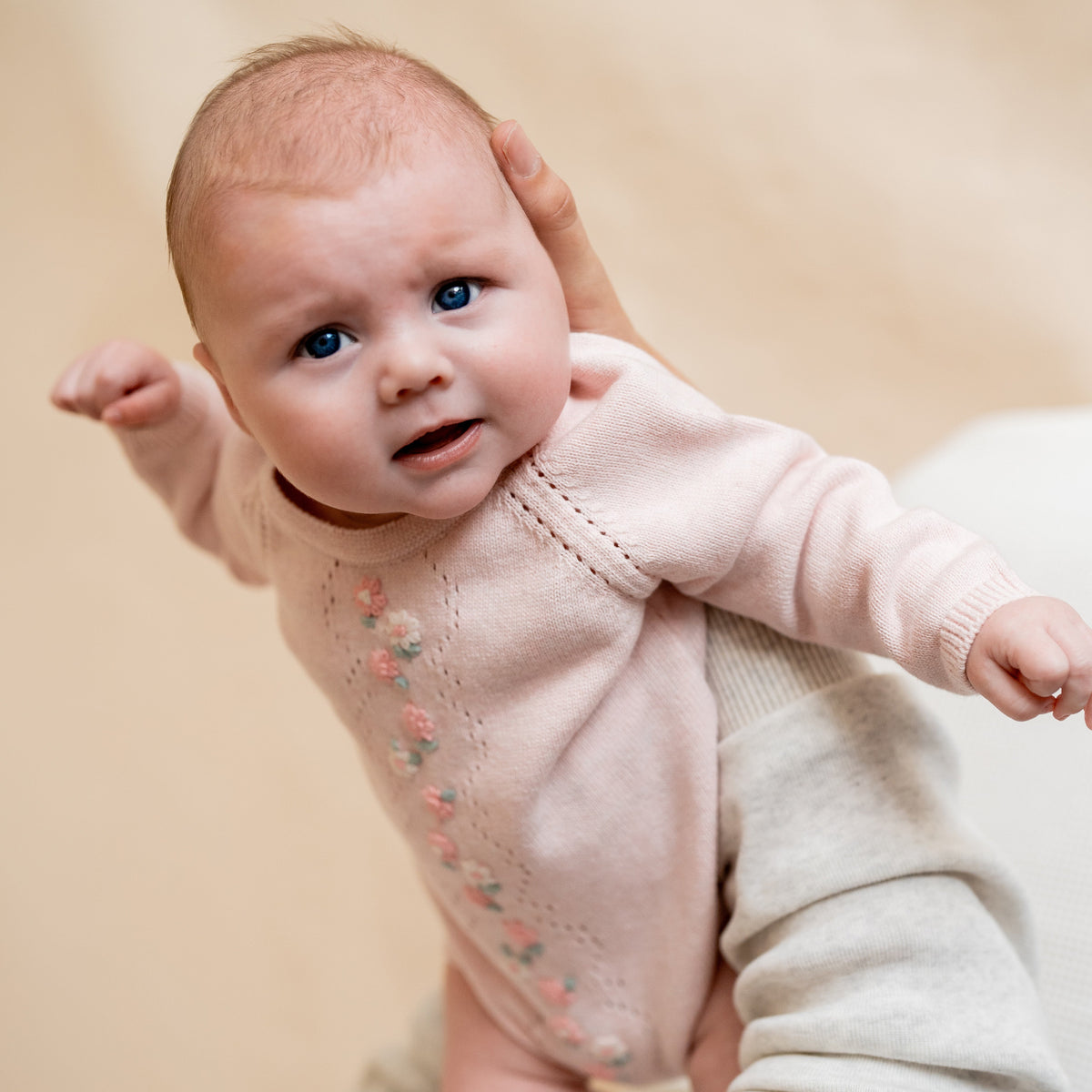 WINNIE ORGANIC HAND EMB KNIT LS BODYSUIT