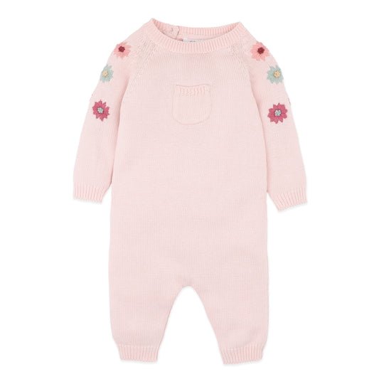 EMMY ORGANIC HAND EMB. KNITTED ROMPER
