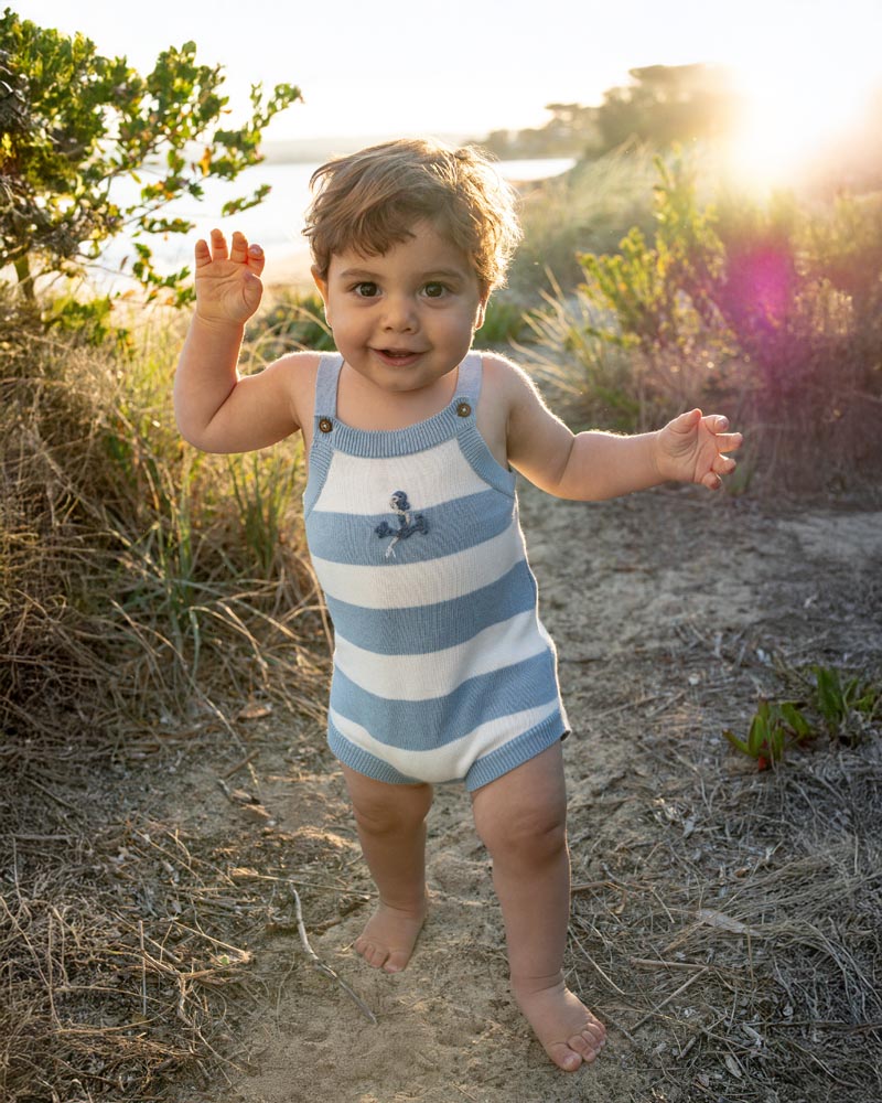 Axel Organic Stripe Knitted Bodysuit