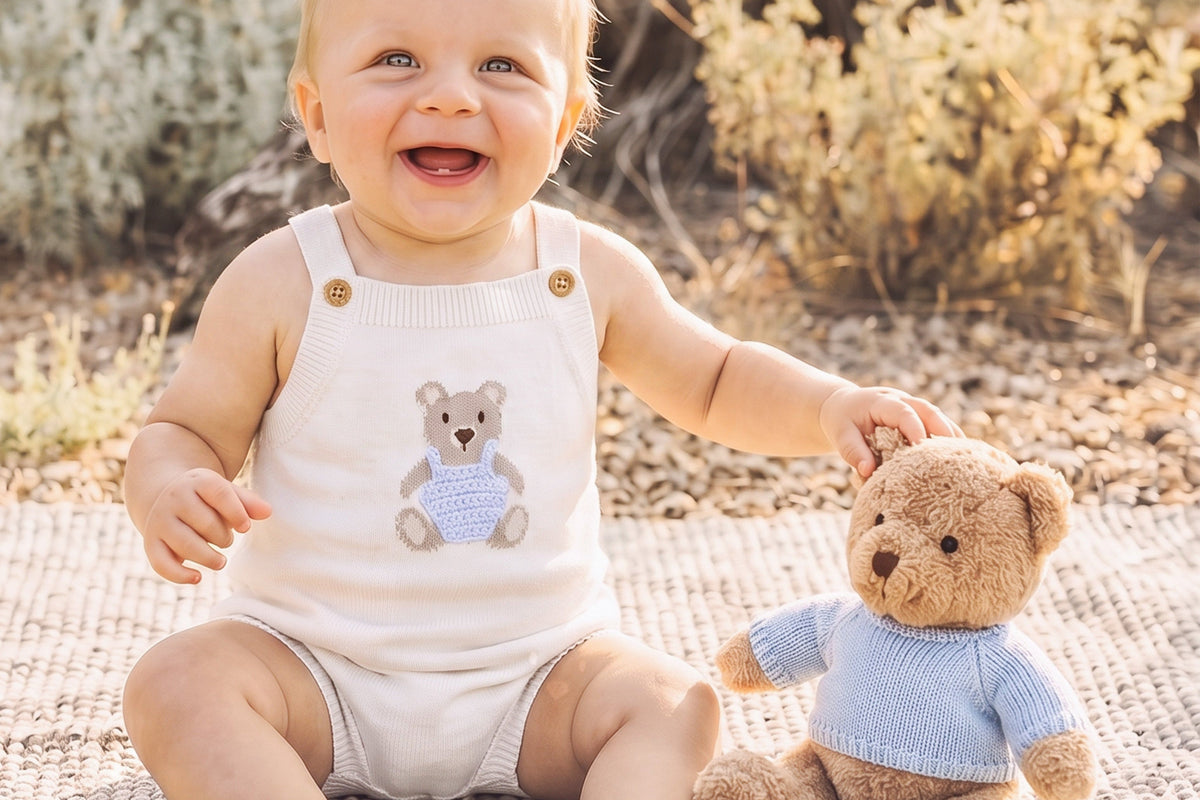 BRADY ORGANIC KNITTED BEAR BODYSUIT