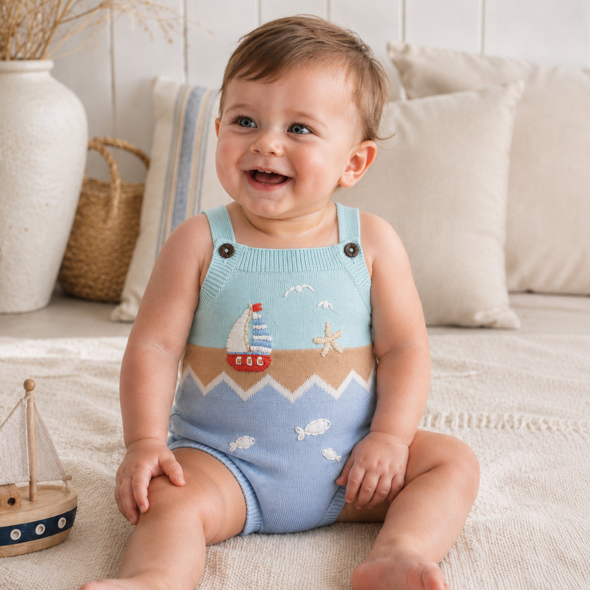 MAX ORGANIC HAND EMB. KNITTED BODYSUIT