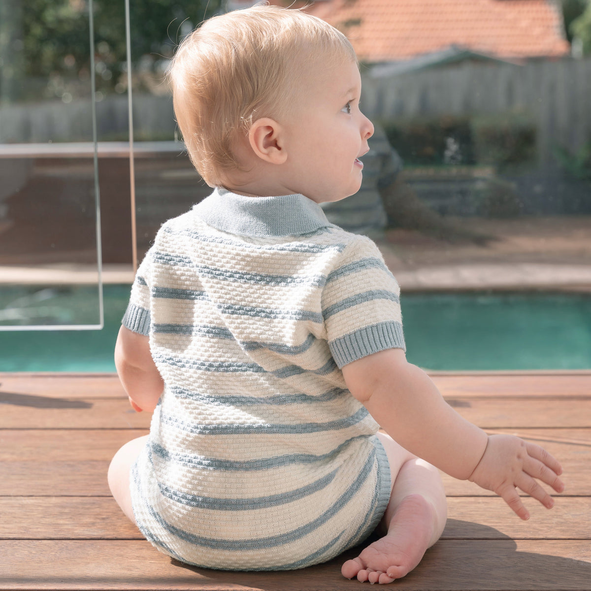 BRADY ORGANIC KNITTED POLO ROMPER