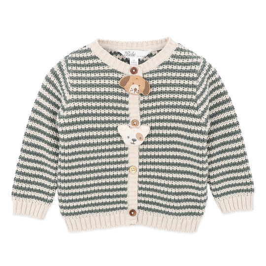 OTTO STRIPE ORGANIC KNITTED CARDIGAN
