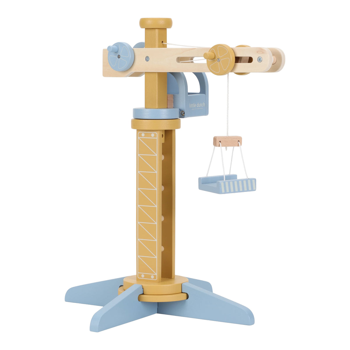 Wooden Crane and Train Track Set
