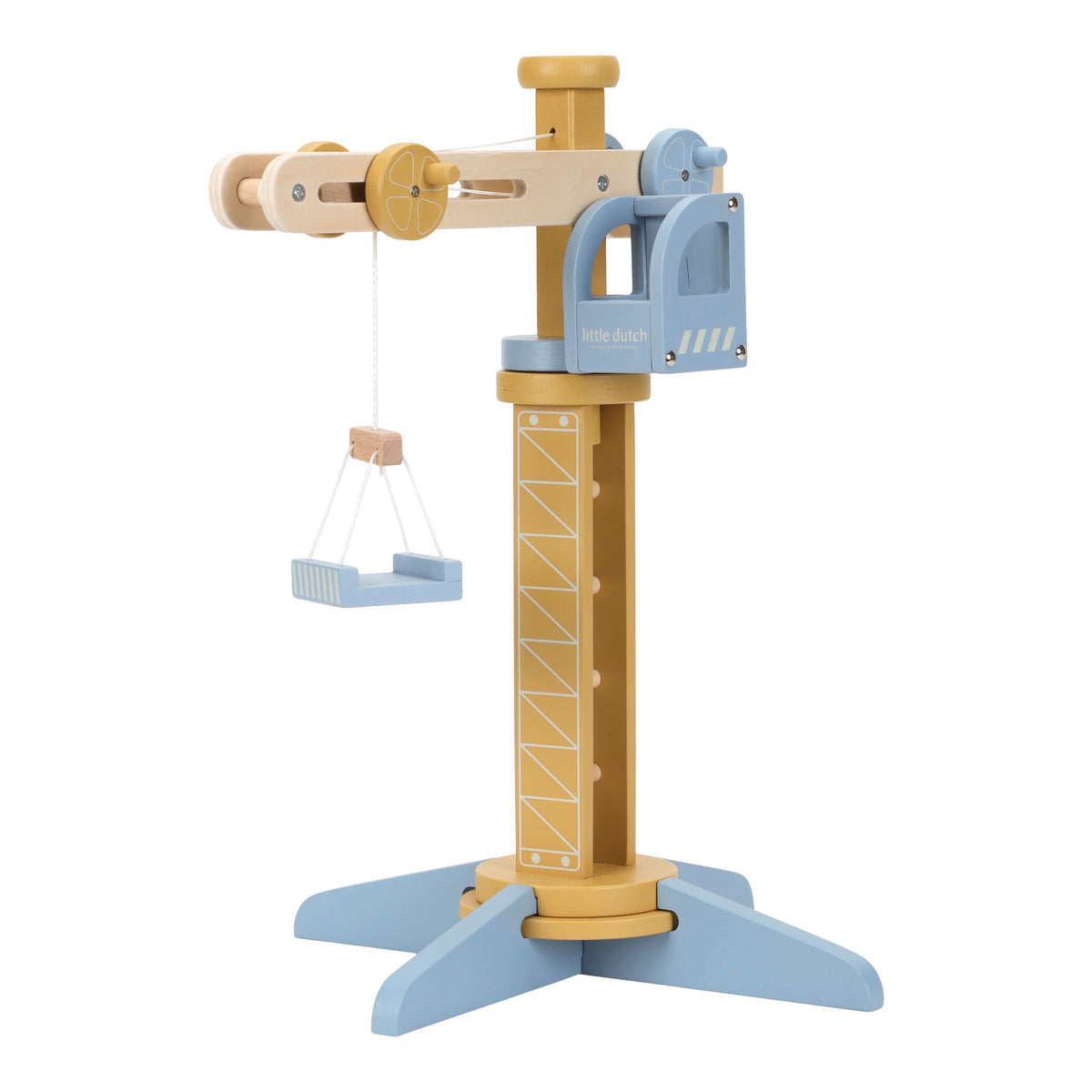 Wooden Crane and Train Track Set