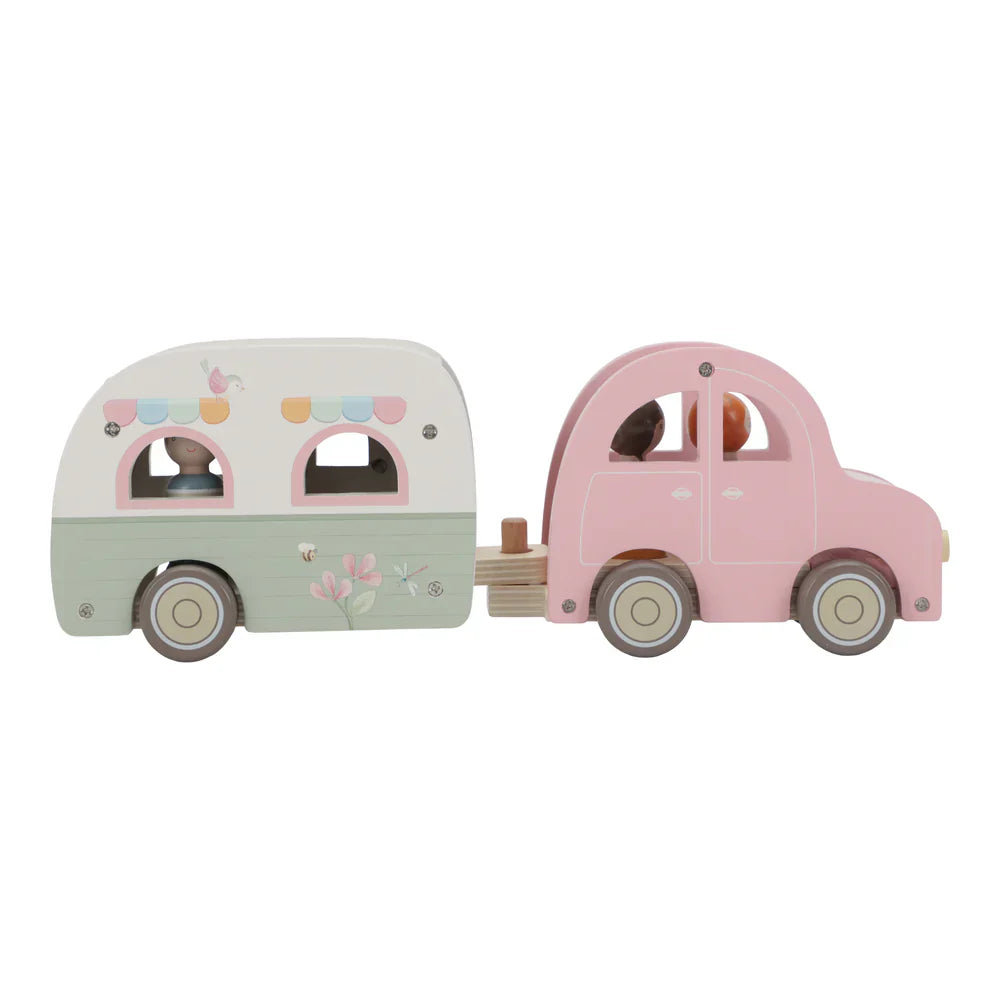 Little Dutch Wooden Toy Car with Caravan