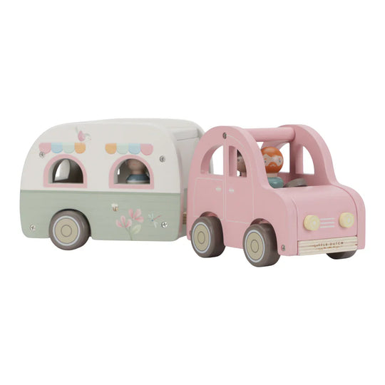Little Dutch Wooden Toy Car with Caravan