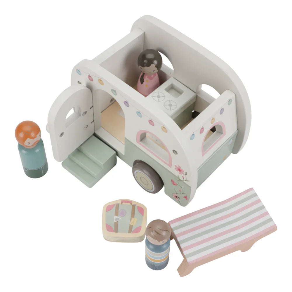Little Dutch Wooden Toy Car with Caravan