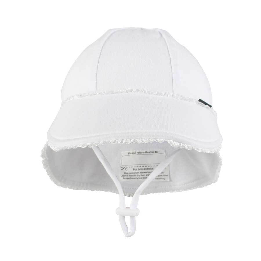 Legionnaire Flap Hat | Ruffle Trim 'White'