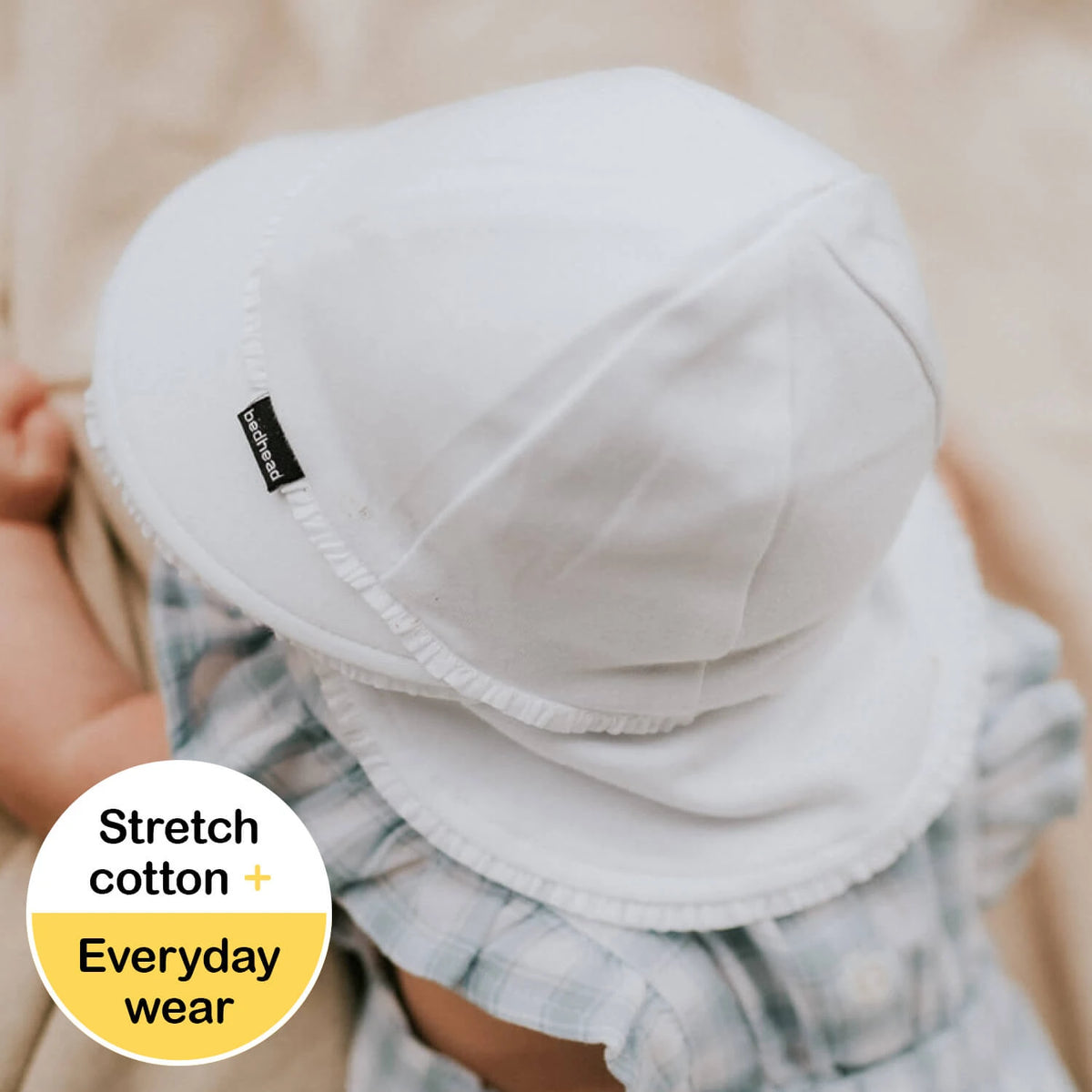 Legionnaire Flap Hat | Ruffle Trim 'White'