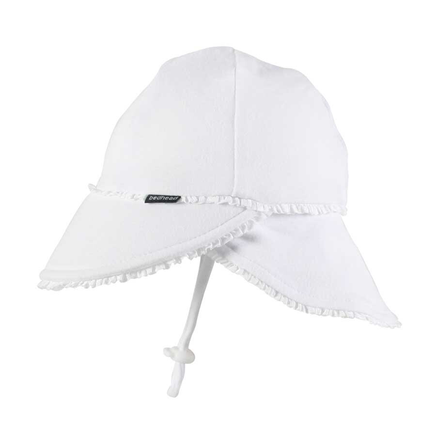 Legionnaire Flap Hat | Ruffle Trim 'White'